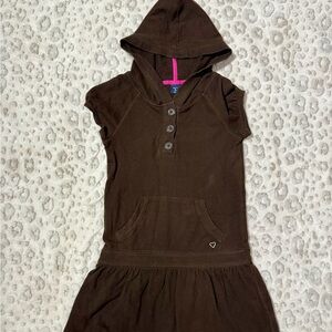 Vtg‎ Gap Kids 2000s Brown Hooded Button Up Swim Coverup Sz XL (12) Y2K